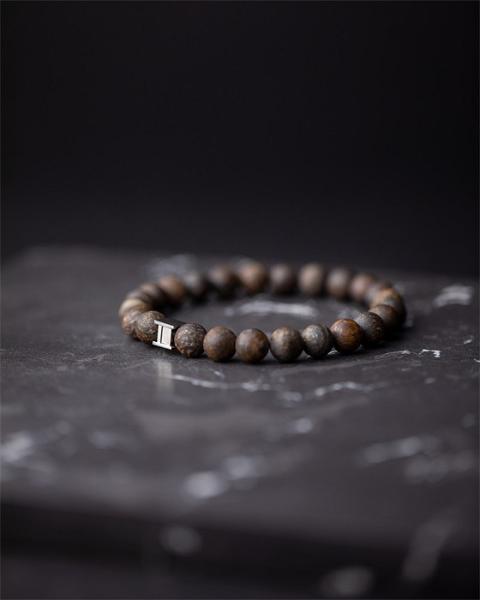 Armband mit 8 mm mattem Bronzitstein - Alpha Mat Brown